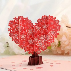 Tarjetas de invitación de boda de árbol de cerezo de amor Pop UP 3D