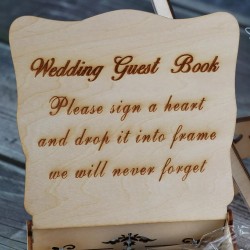 Libro de invitados de boda transparente en forma de corazón